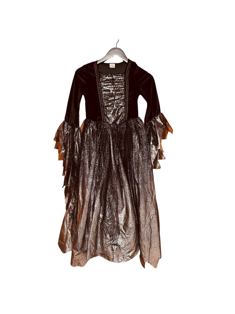 Spirit Halloween Black Metallic Witch Costume Dress for Girls Size Large